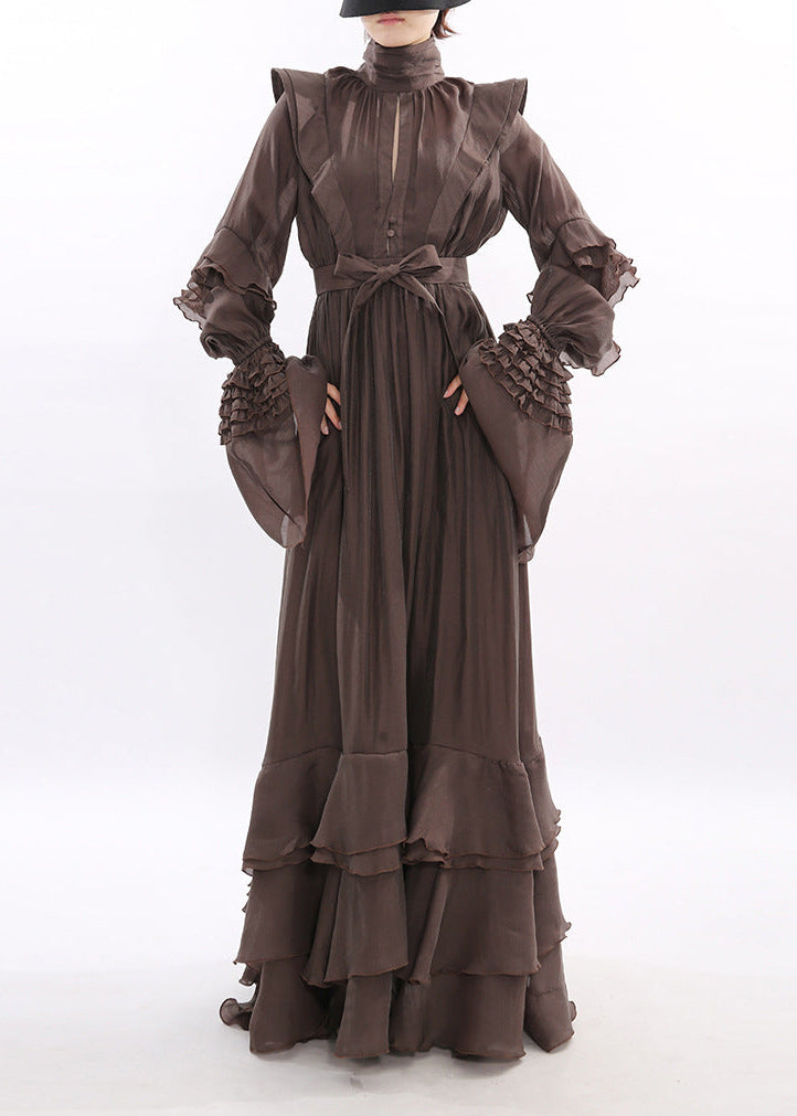 Drahuse Ruffle Cutout Maxi Dress