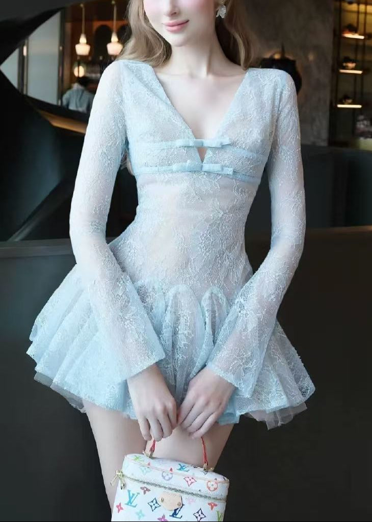 Digby Lace Sequin Puffy Mini Dress