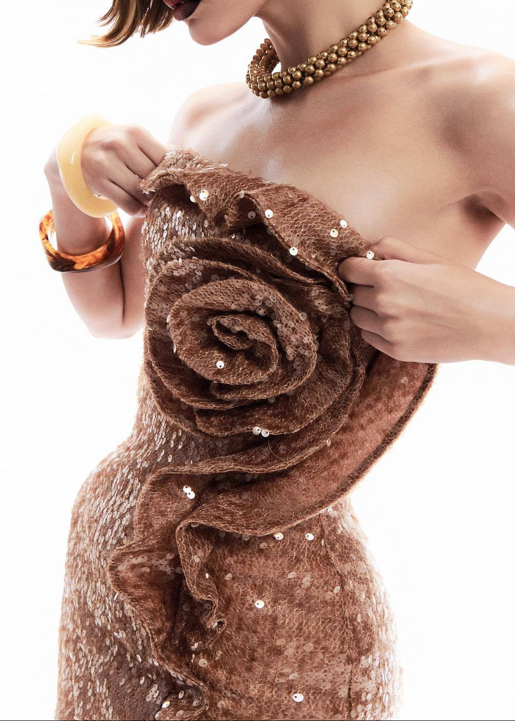 Blodwen Sequin Flower Mini Dress