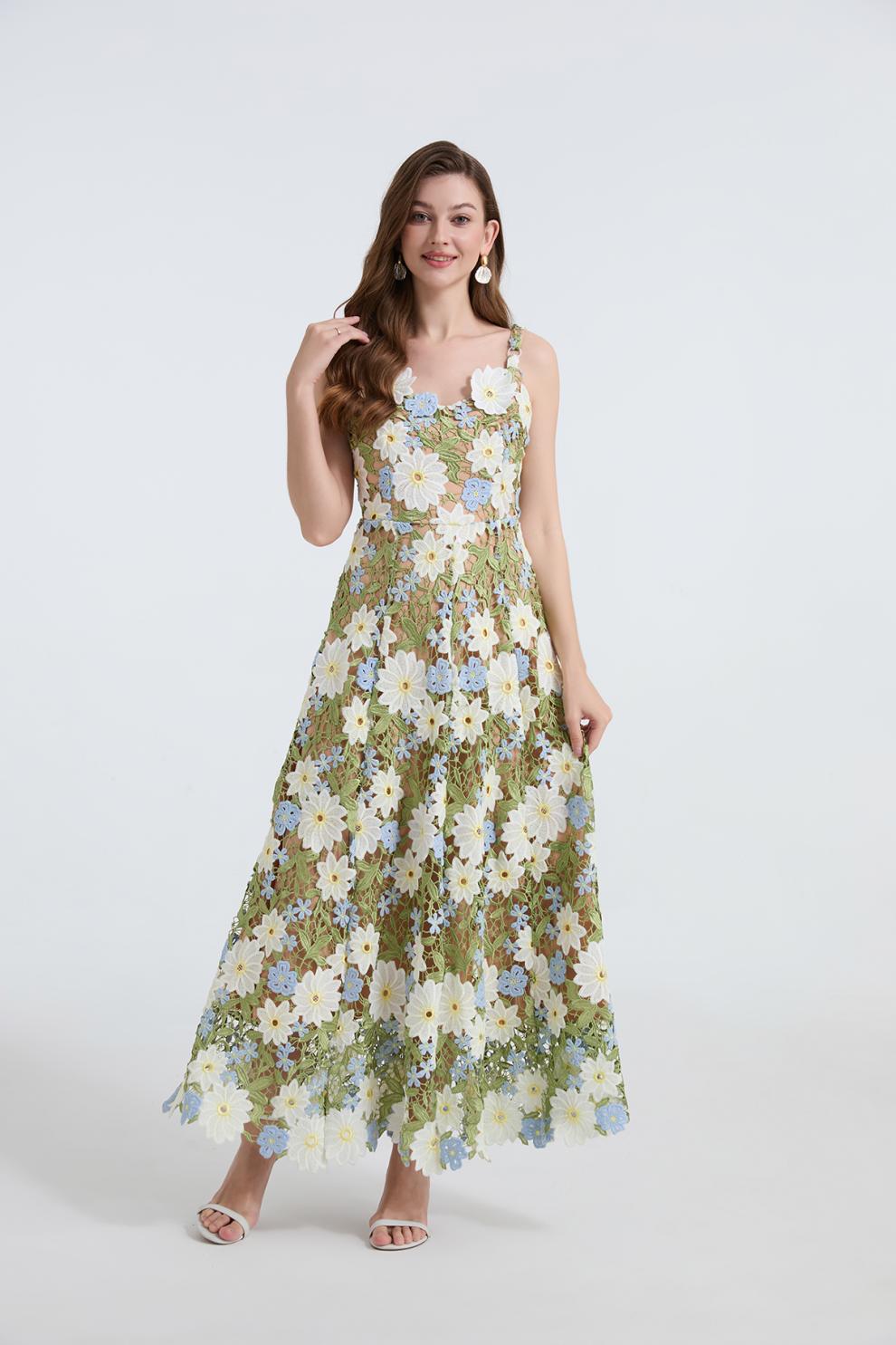 Faustus Flower Cutout Maxi Dress