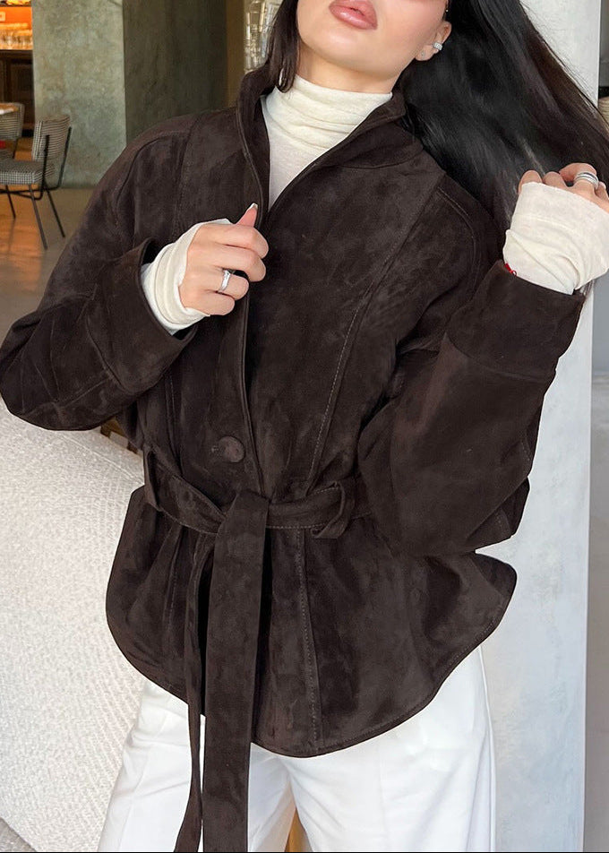 Elisheva Suede Tie Up Jacket