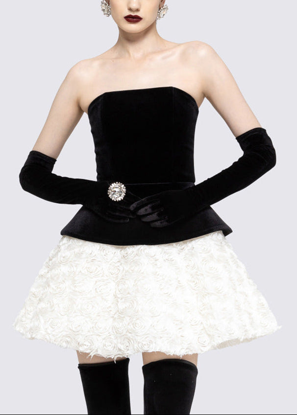 Diana Strapless Flower Mini Dress