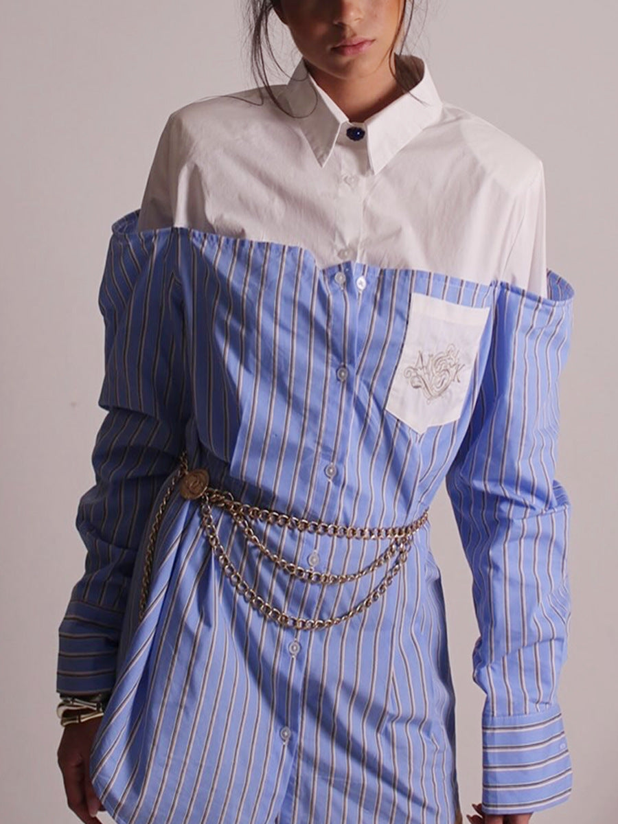 Careen Deconstruct Stripe Shirt