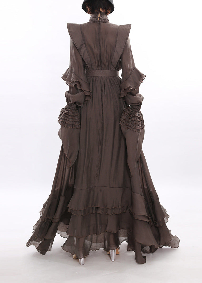 Drahuse Ruffle Cutout Maxi Dress