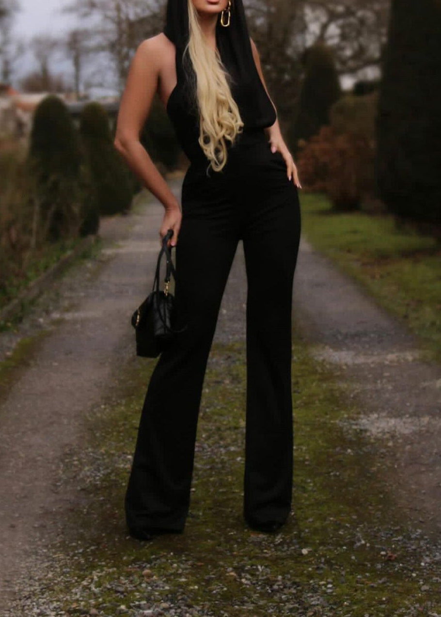 Aoko Cross Hooded Ruch Jumpsuit