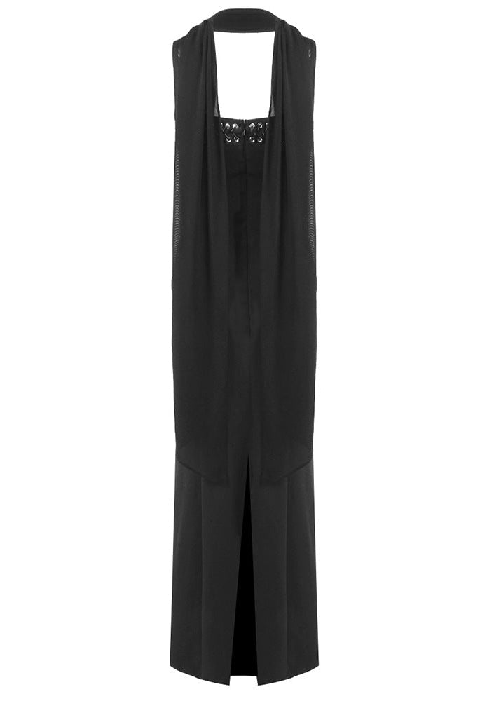 Fazel Lace Up Cutout Scarf Maxi Dress