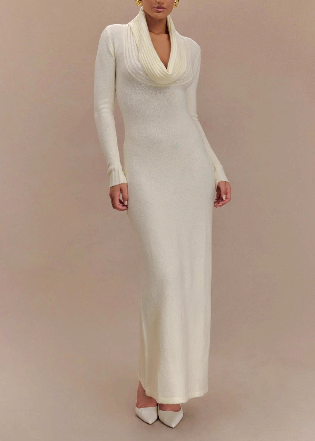 Eliseus Cowl Neck High Split Maxi Dress