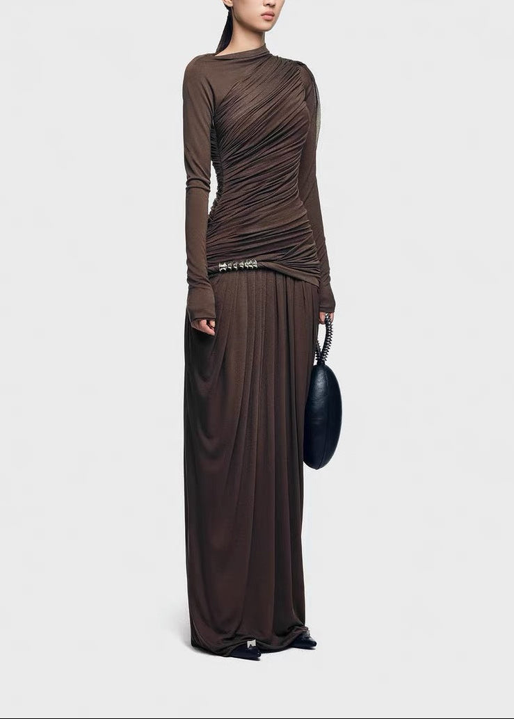 Deidre Shawl Ruch Maxi Dress
