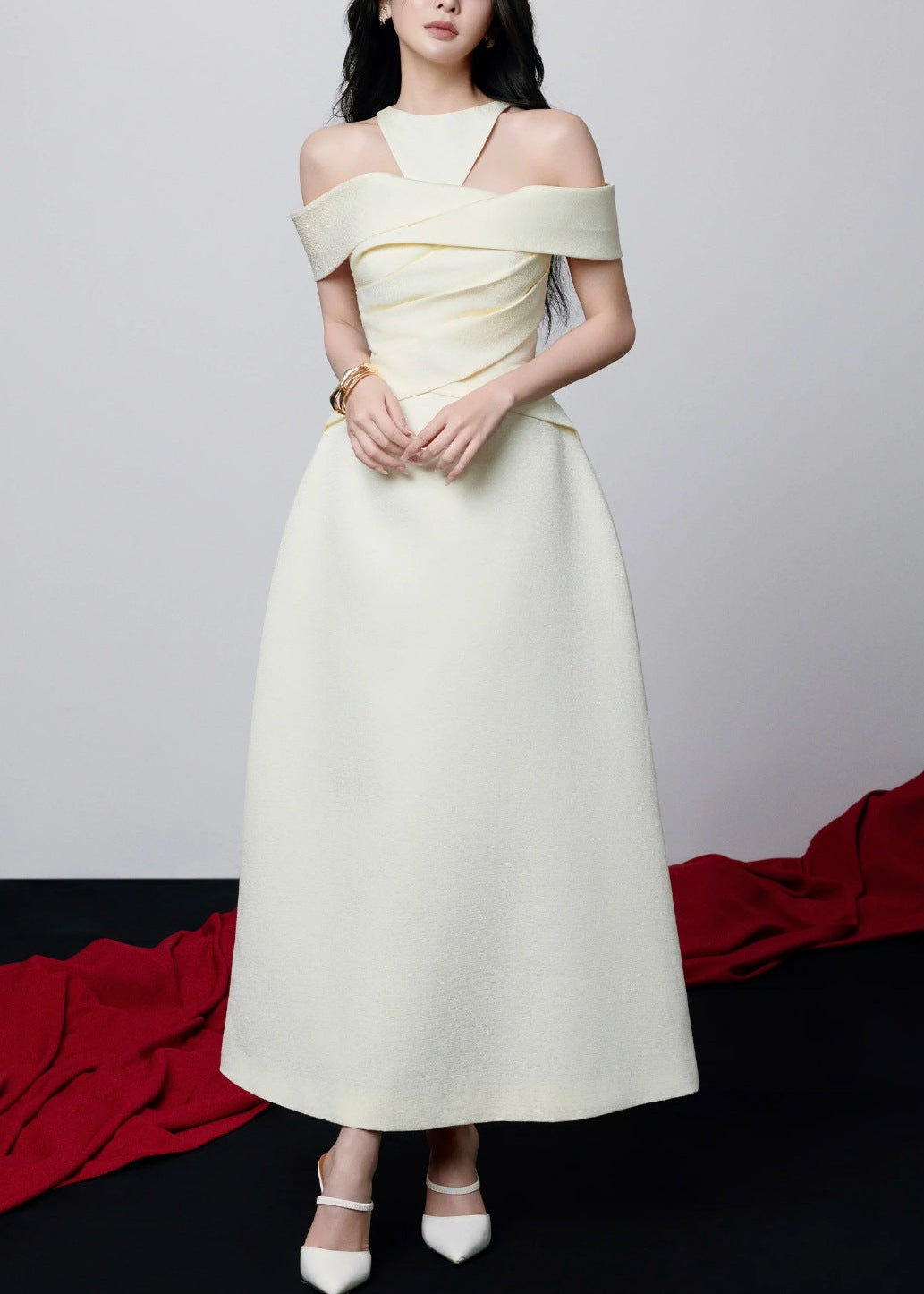 Farrah Off Shoulder Deconstruct Maxi Dress
