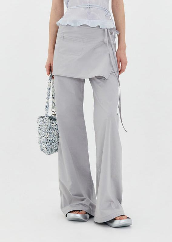 Amyas False Two Piece Fringe Pants In White