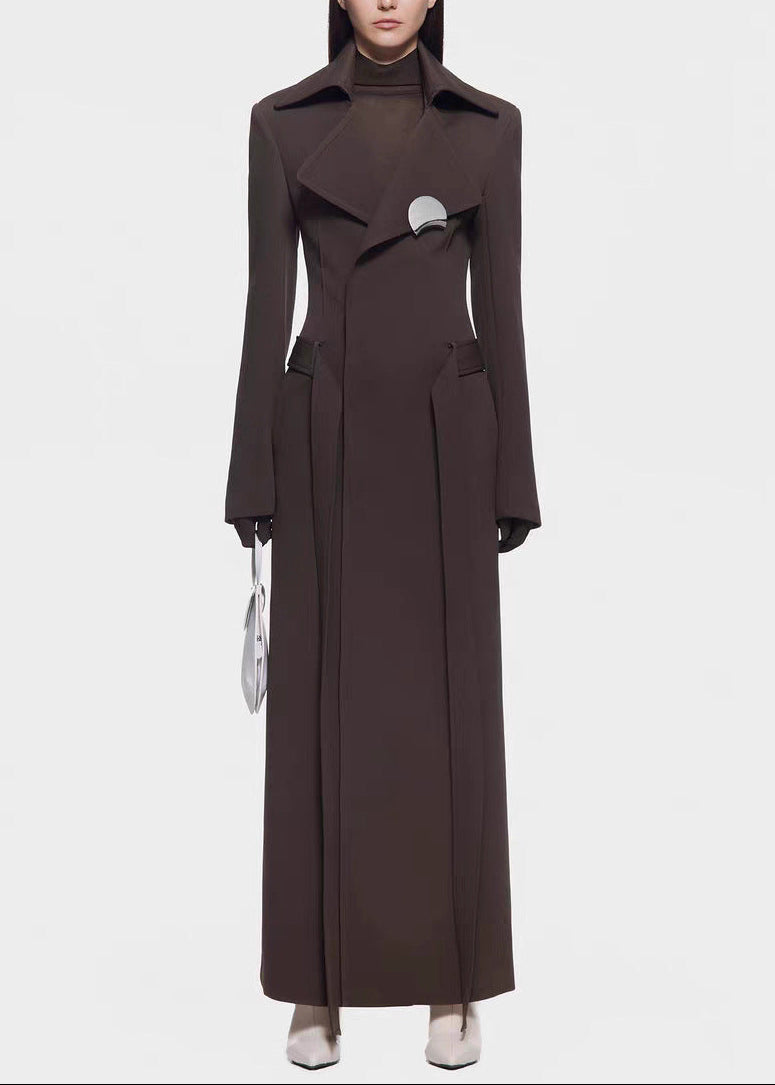 Dujam Deconstruct Lapel Coat In Brown
