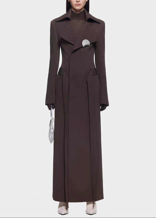 Dujam Deconstruct Lapel Coat In Brown