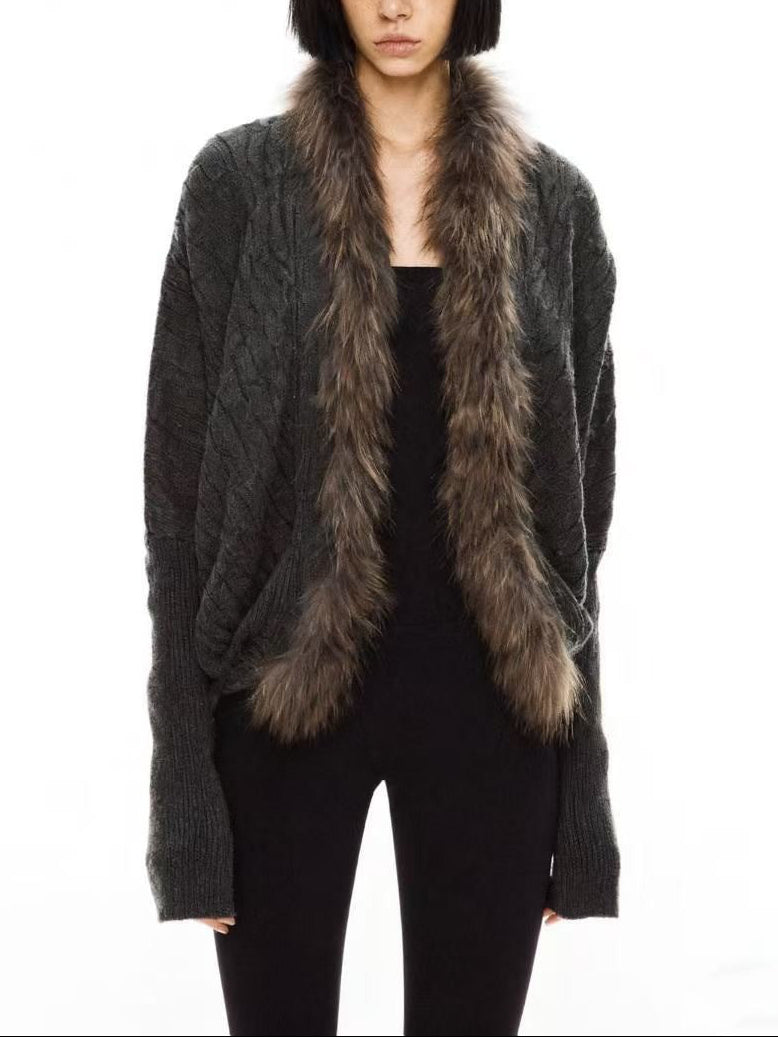 Deina Faux Fur Knit Jacket