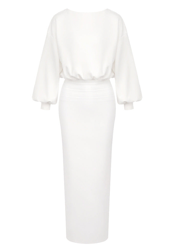 Doaa Balloon Sleeve Bodycon Maxi Dress