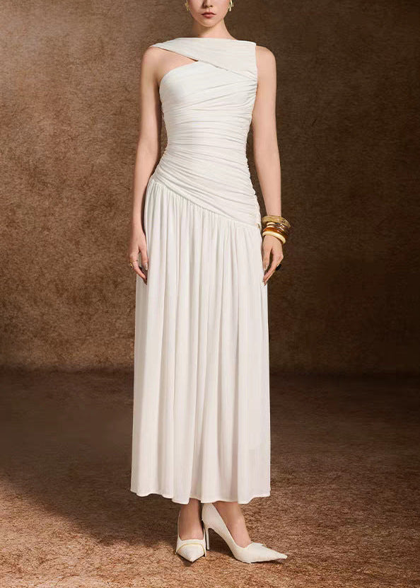 Faigel Asymmetric Draped Maxi Dress