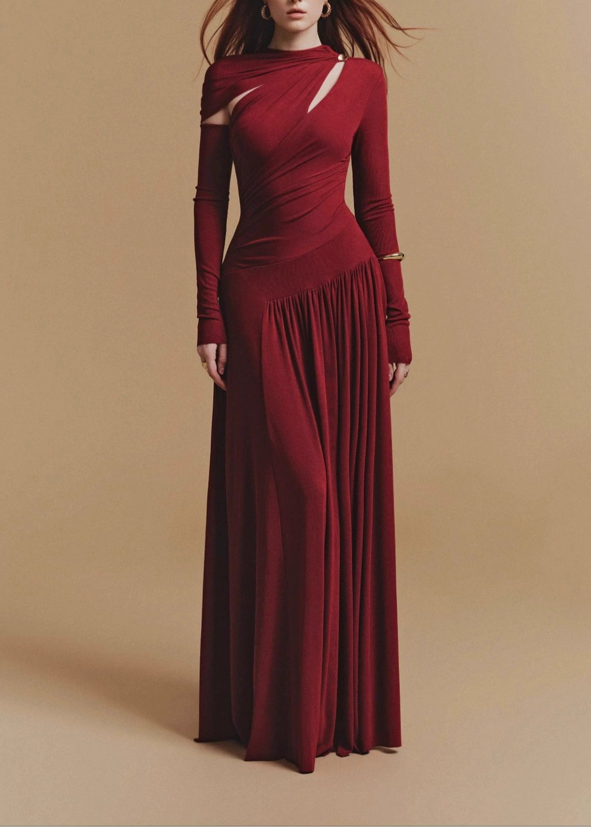 Desislav Cutout Bodycon Ruch Maxi Dress