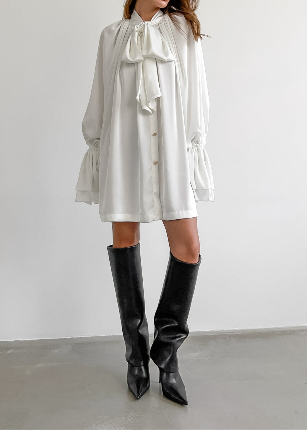 Ambella Ruffle Bow Lace Up Shirt
