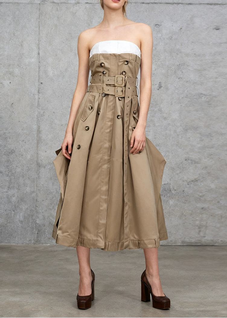 Carmine Strapless Buckle Maxi Dress