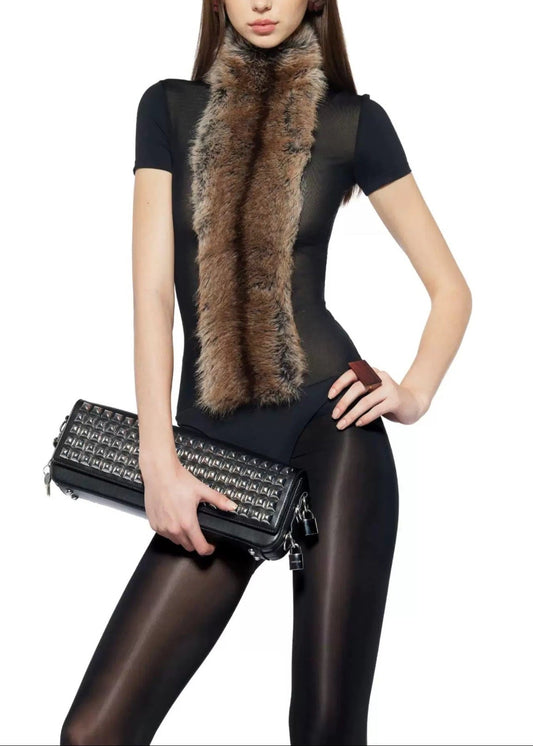 Deianira Faux Fur High Neck Top