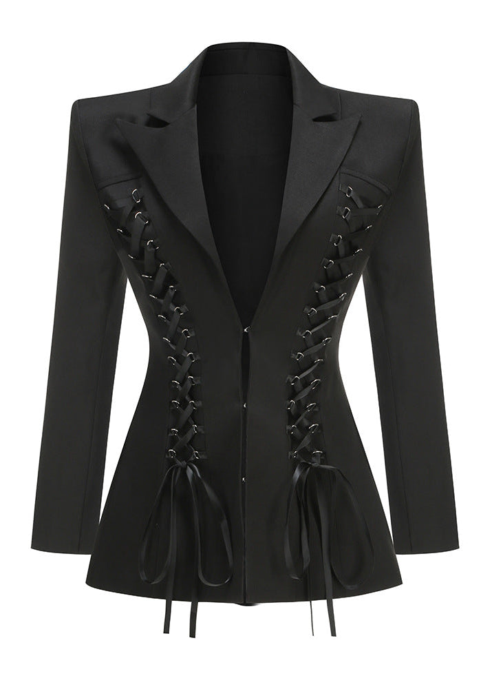 Dillan Plunge Lace Up Blazer