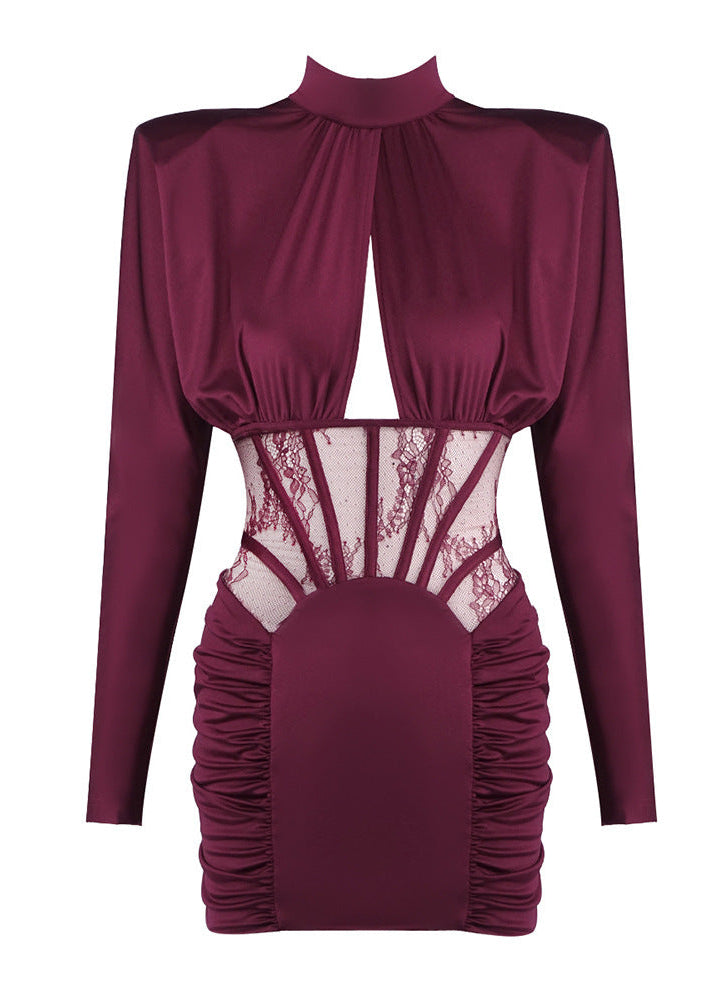Denitsa Corset Cutout Satin Mini Dress