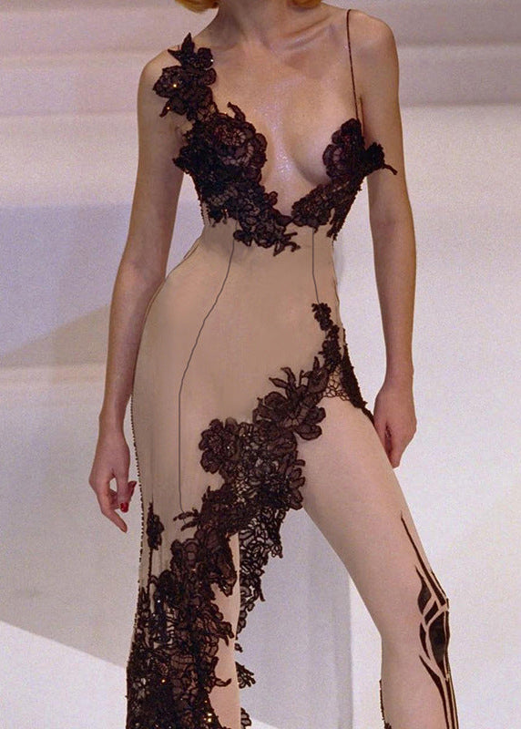 Danai Asymmetric Flower Midi Dress