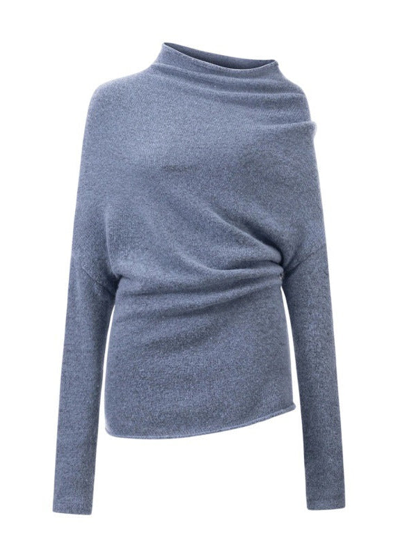 Fadwa Long Sleeve Wool Skirt Set In Blue