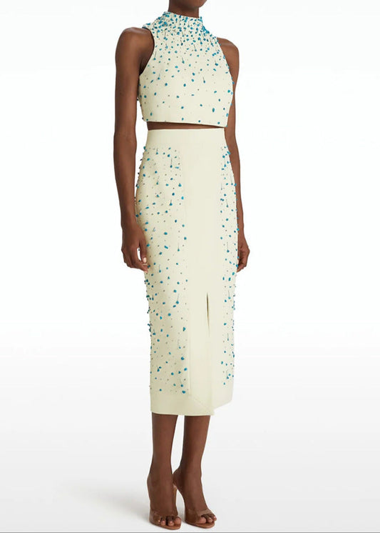 Annisa Rhinestone Sleeveless Skirt Set