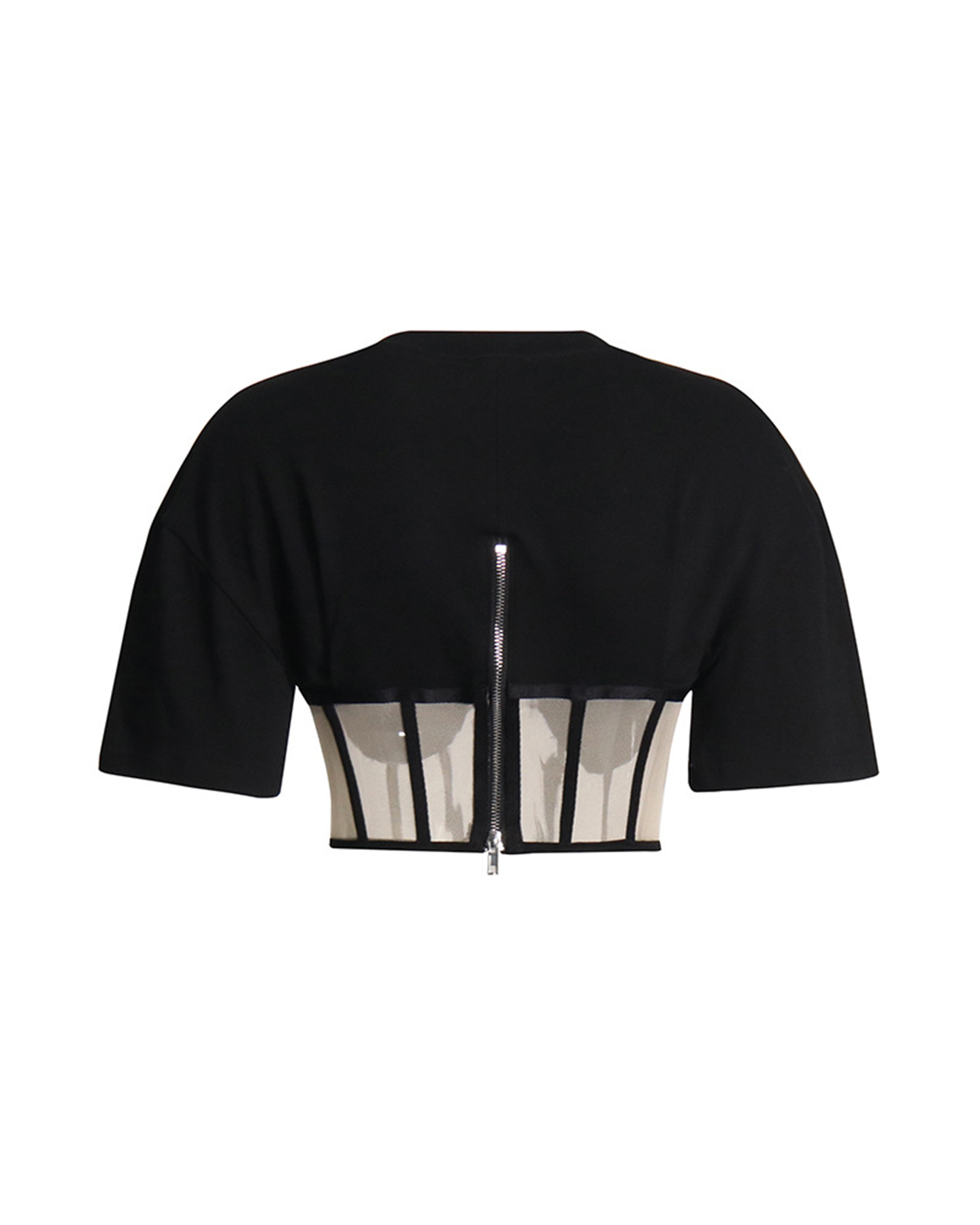 Kunta Corset Patchwork T shirt In Black