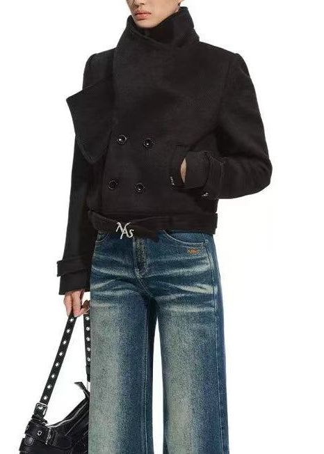 Disha Scarf Jacket In Black