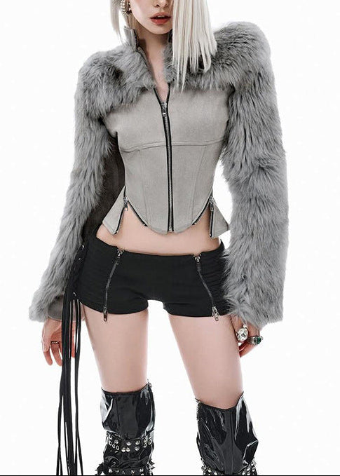 Donnacha Deconstruct Faux Fur Jacket