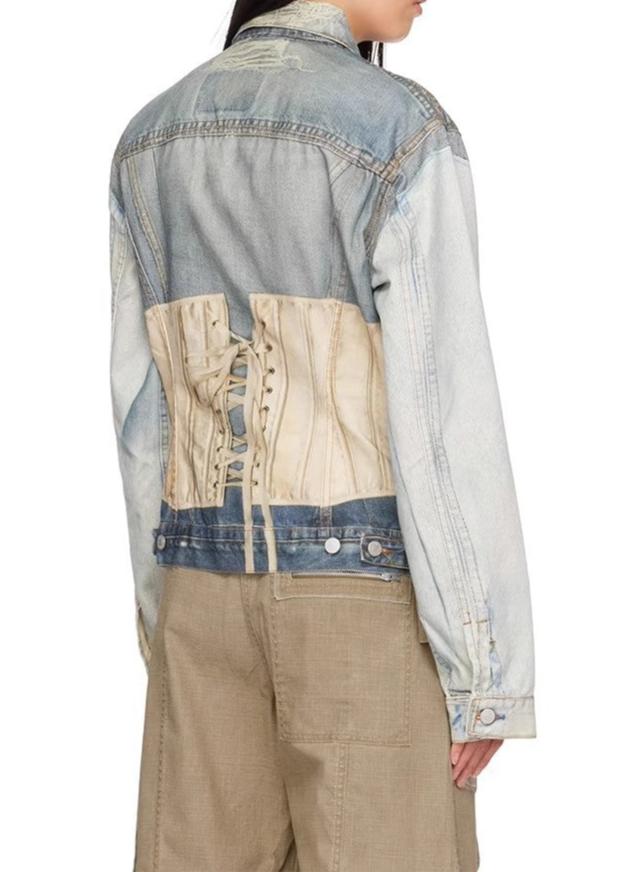 Jacquelyn Illusion Print Short Denim Jacket