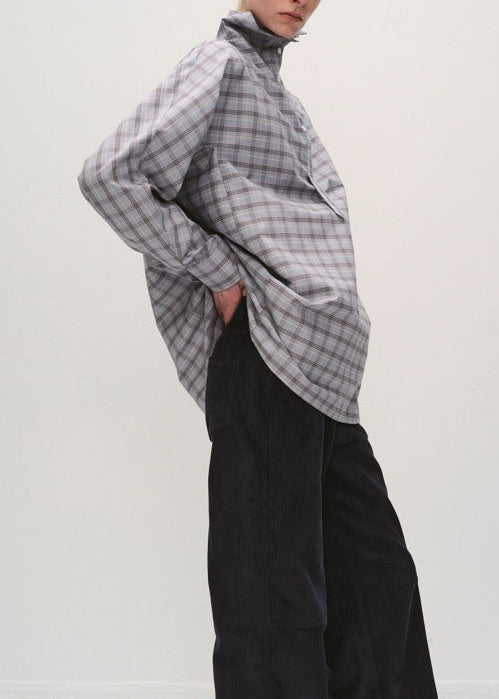 Farideh High Neck Grid Top