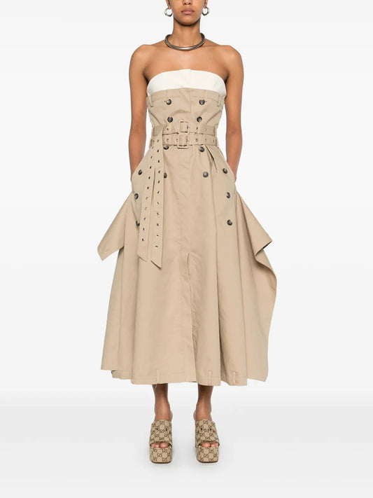 Carmine Strapless Buckle Maxi Dress