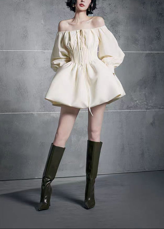 Edite Off Shoulder Ruch Mini Dress