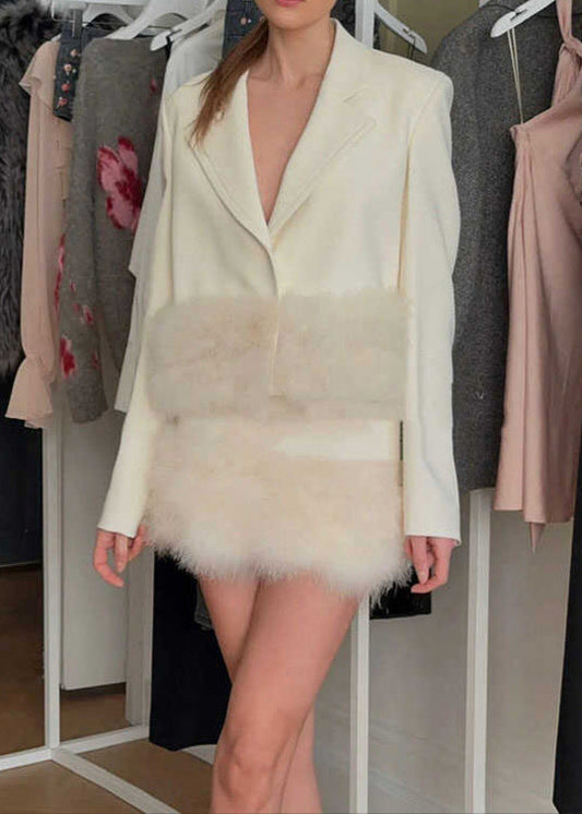Tripti Lapel Fur Blazer