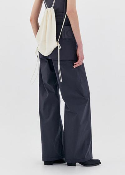 Amyas False Two Piece Fringe Pants In Black