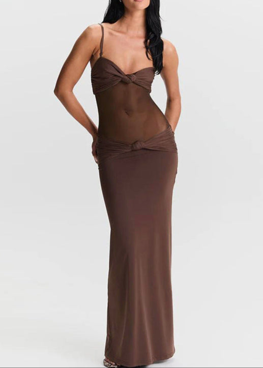Anicet Ruch Mesh Spaghetti Maxi Dress