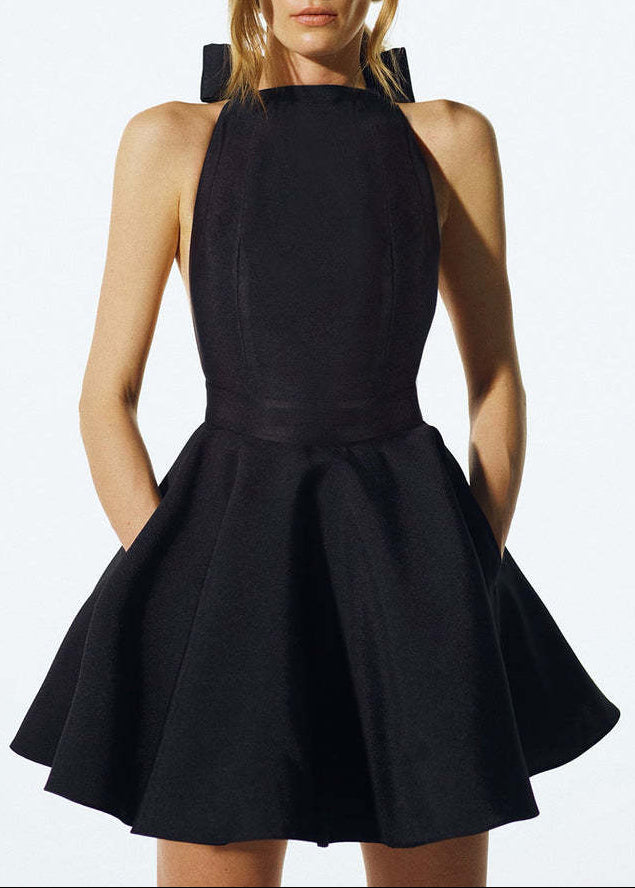 Fannar Backless Tie Up Mini Dress