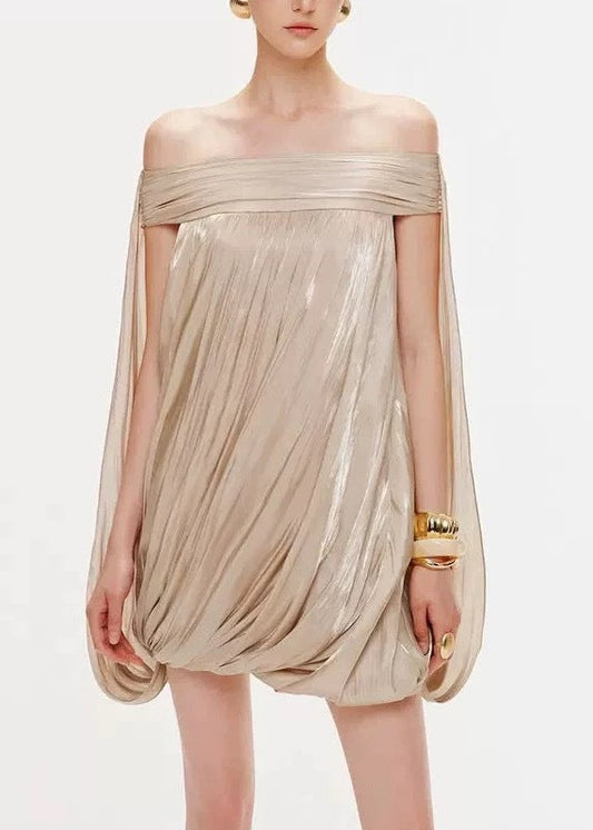 Delfim Off Shoulder Ruch Mini Dress