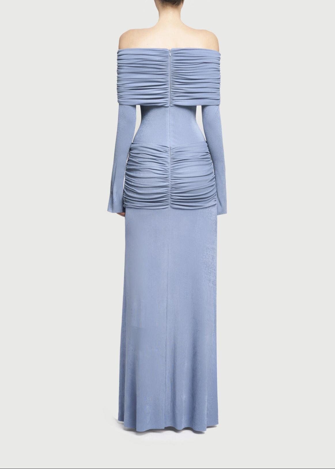 Annmarie Off Shoulder Ruch Maxi Dress In Blue