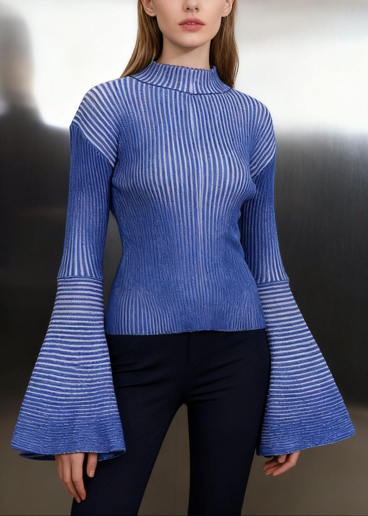 Edmond Bell Sleeve Stripe Knit Top