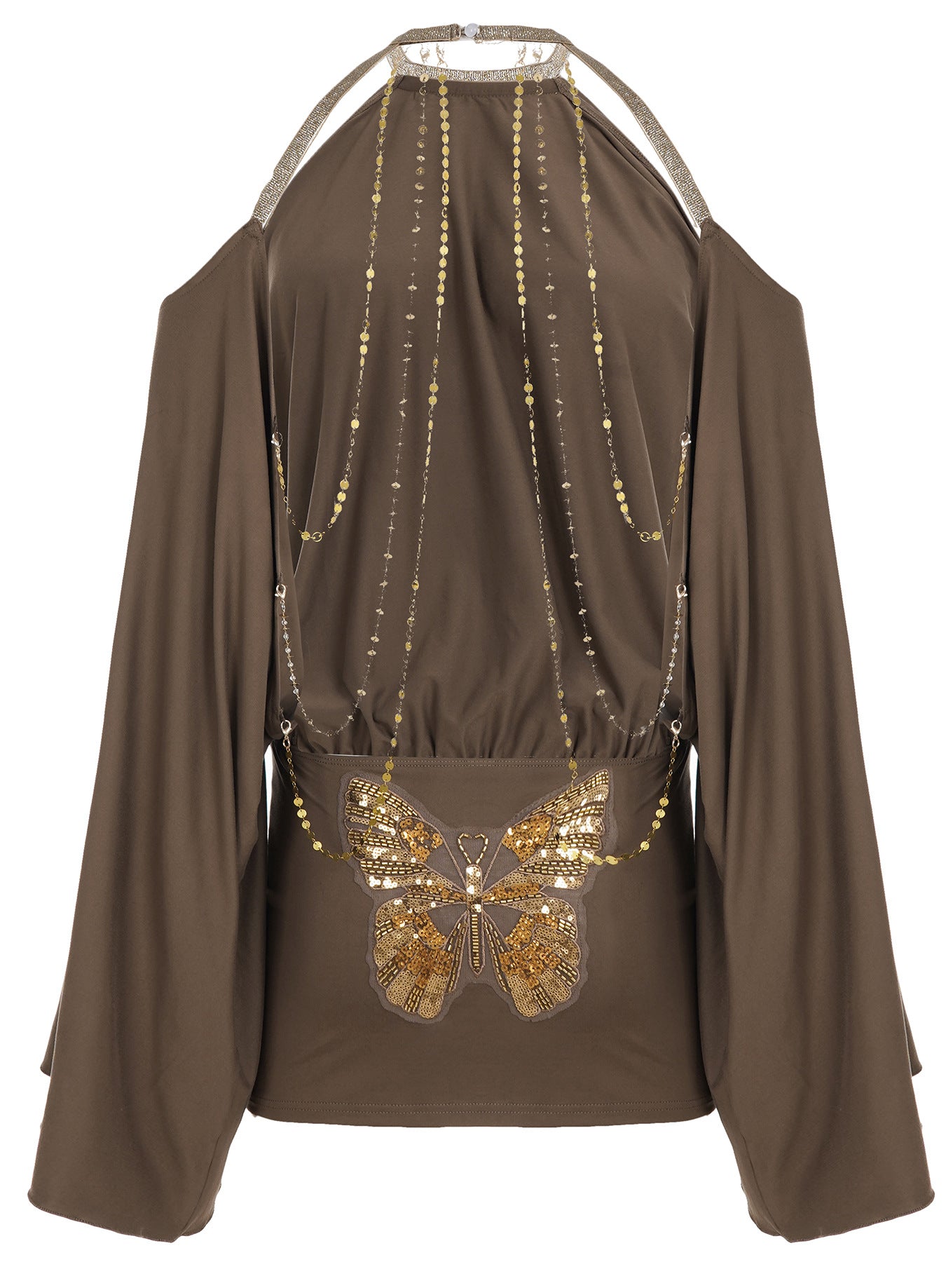 Fannie Backless Chain Sequin Mini Dress