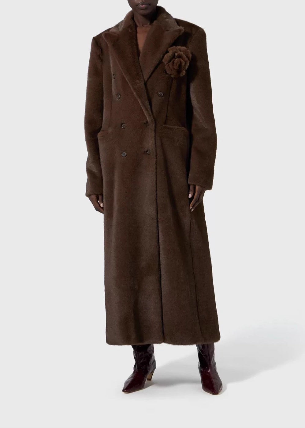 Djamel Flower Faux Fur Coat