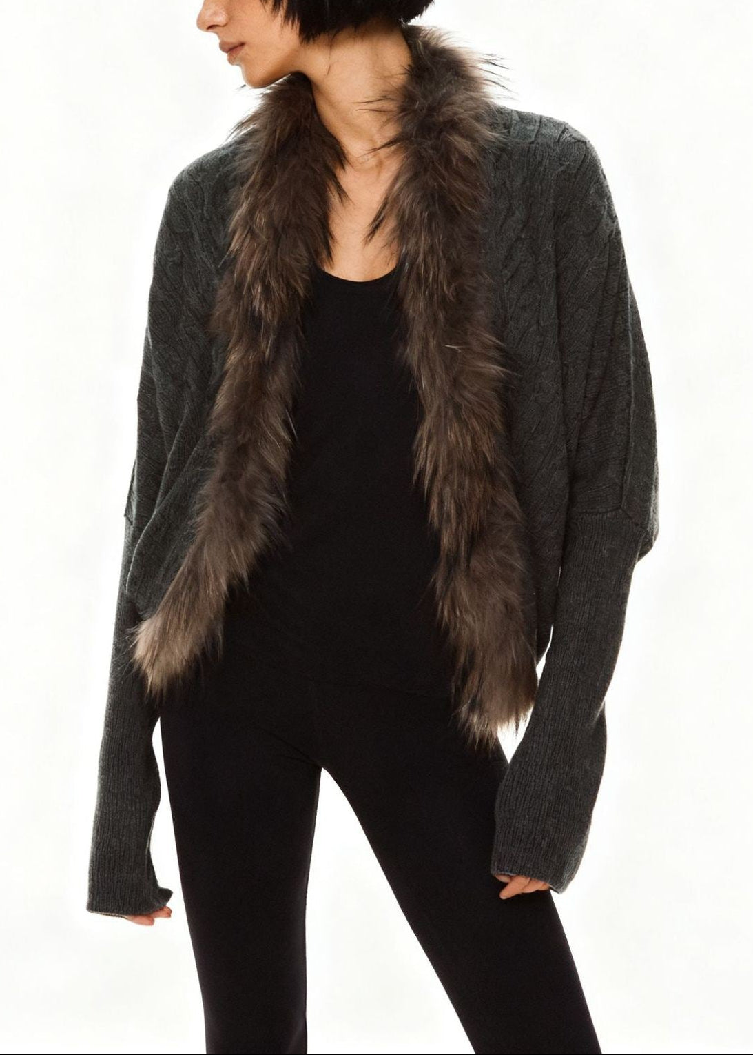 Deina Faux Fur Knit Jacket