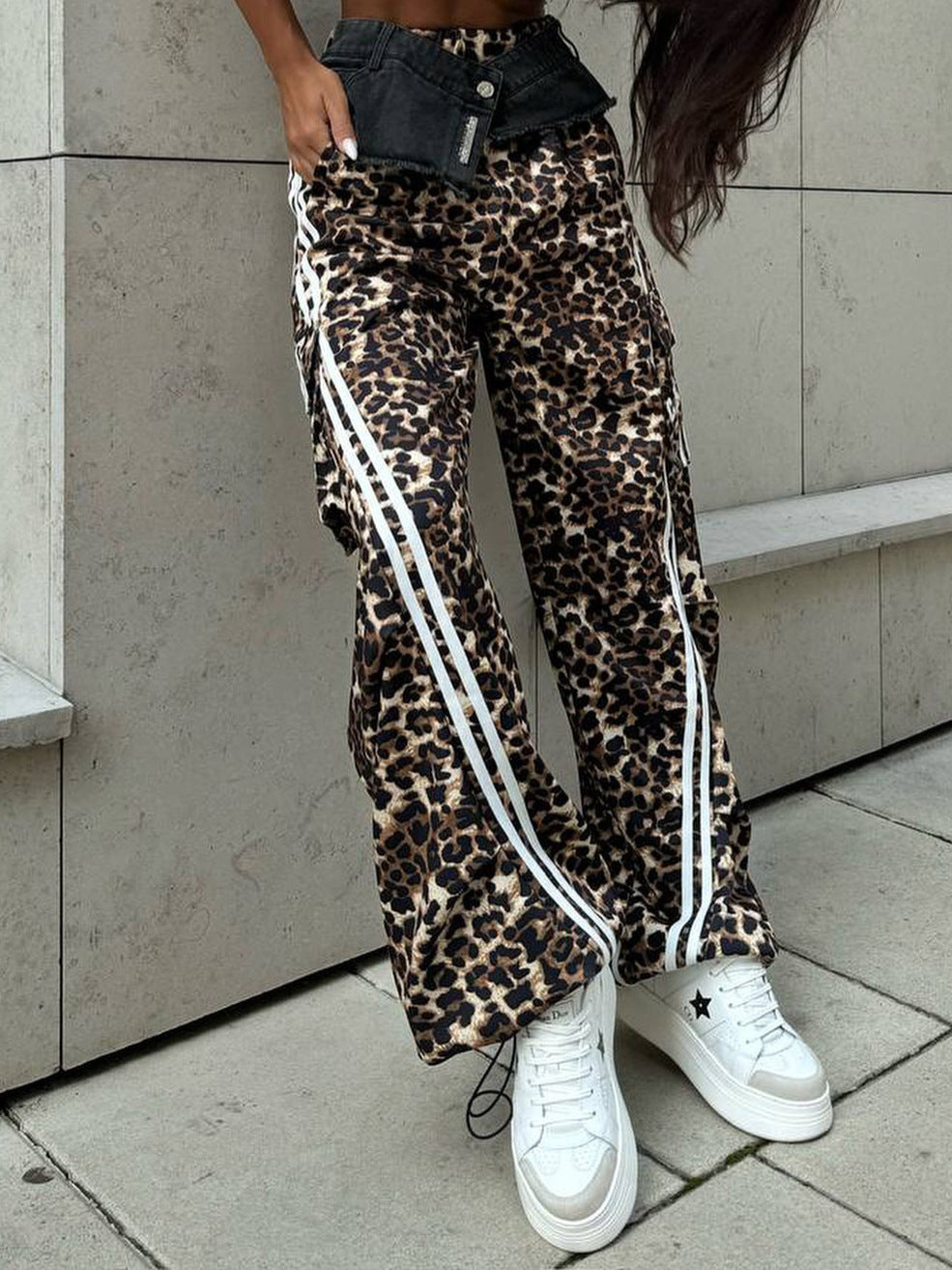 Djene Deconstruct Leopard Barrel Pants