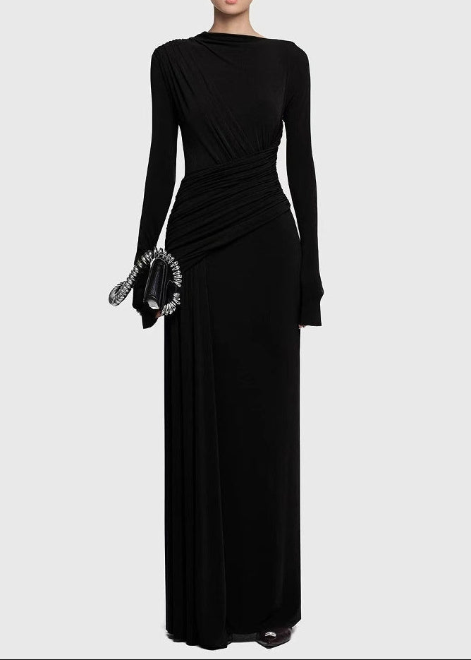 Blandine Ruch Asymmetric Maxi Dress In Black