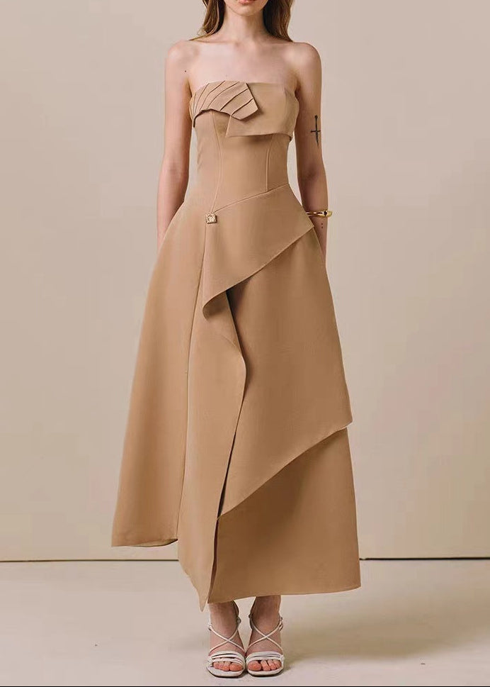Bohdana Strapless Asymmetric Maxi Dress