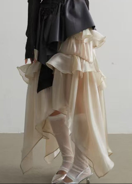 Boele Ruffle Asymmetric Maxi Skirt