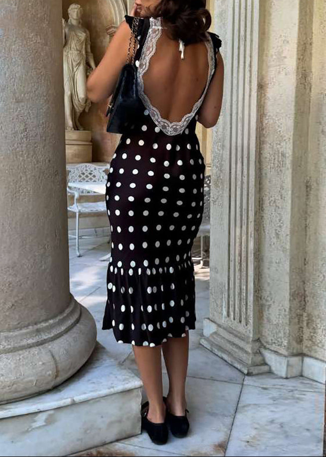 Fatoumata Lace Dot Mermaid Midi Dress